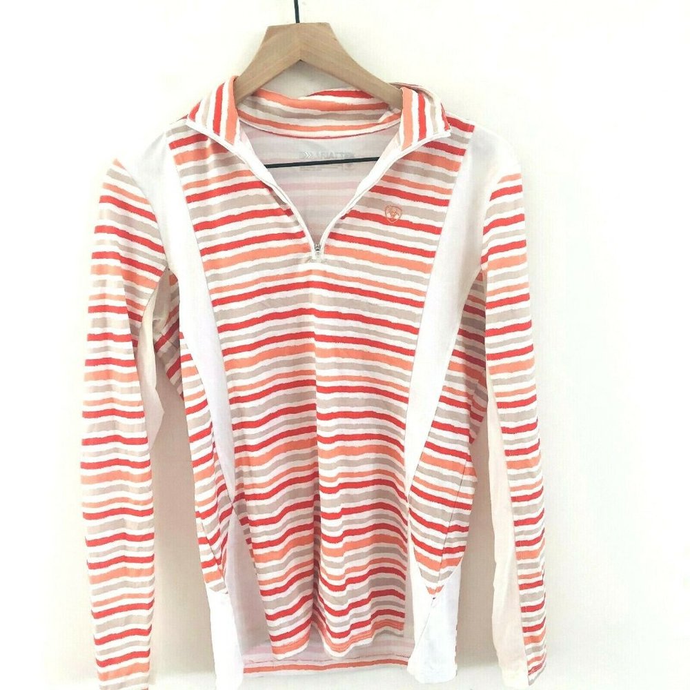 ARIAT Tek 1/4 Zip Athletic Stripe Pullover M